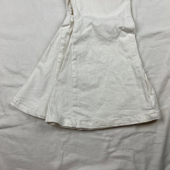 Saints & Hearts White Bell Bottoms Jeans Size 3XL Flare High Rise Denim Disco - Picture 10 of 14